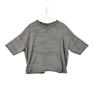Ivy Park Short Sleeve Sweatshirt Pullover Top Split Back Gray Beyoncé Women M‎